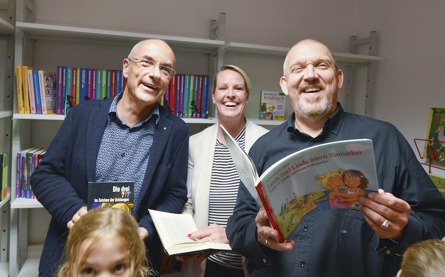 Im neuen Leseclub: Stephan Römer, Dr. Kristina Meurer und Dietmar Bär.,